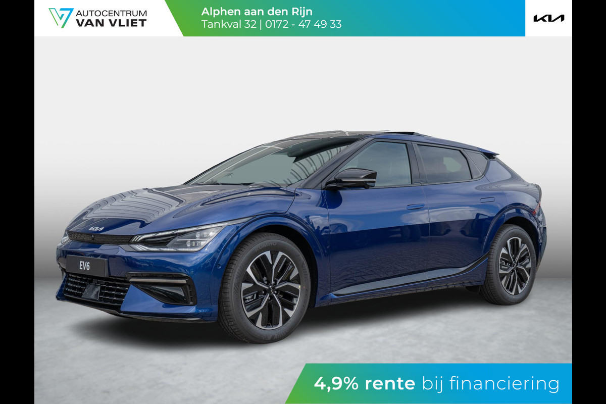Kia Ev6 GT-Line 77.4 kWh Uit Voorraad leverbaar | Navi | Adapt. Cruise | Schuif-/kanteldak | Stoel-/stuurverwarming | 360 camera Kia Ev6 GT-Line 77.4 kWh Uit Voorraad leverbaar | Navi | Adapt. Cruise | Schuif-/kanteldak | Stoel-/stuurverwarming | 360 camera