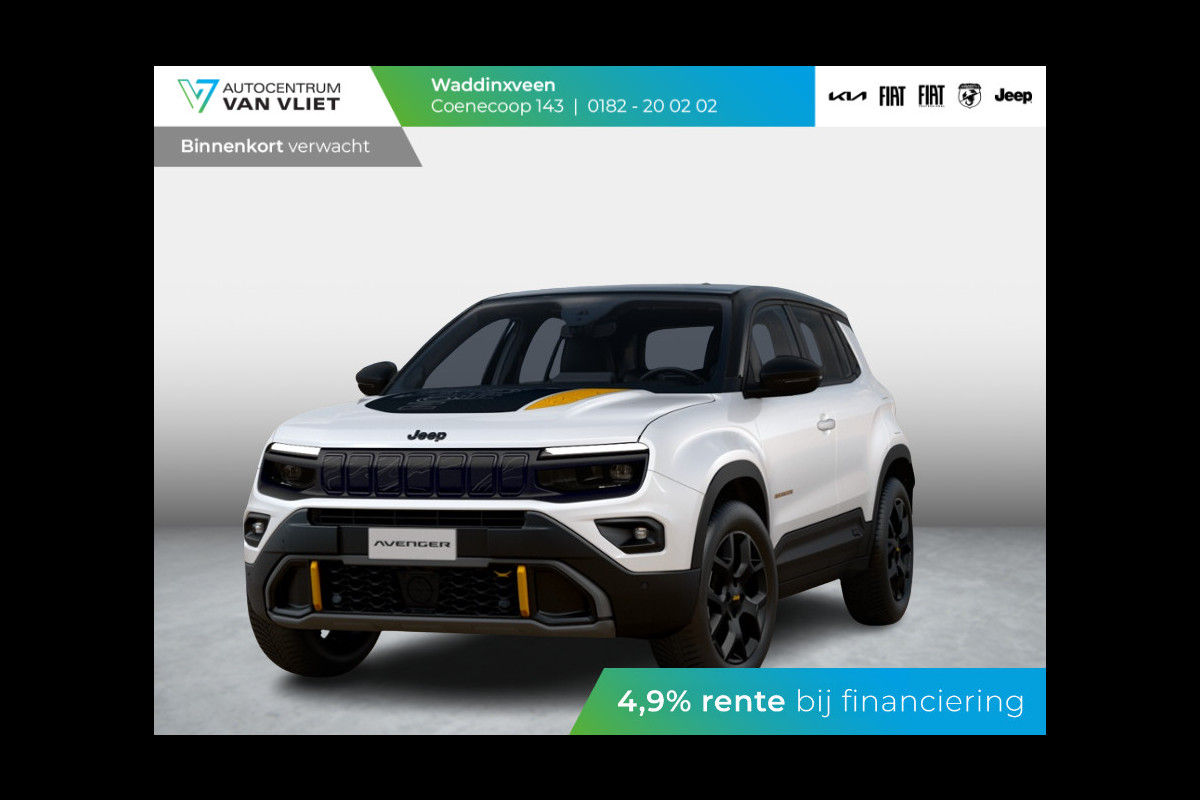Jeep Avenger 1.2T 4xe The North Face | Schuif/Kanteldak | Clima | Apple Carplay | Adapt. Cruise | Elektr. A-Klep | Keyless | Navi | Stoel&Stuurverwarming Jeep Avenger 1.2T 4xe The North Face | Schuif/Kanteldak | Clima | Apple Carplay | Adapt. Cruise | Elektr. A-Klep | Keyless | Navi | Stoel&Stuurverwarming