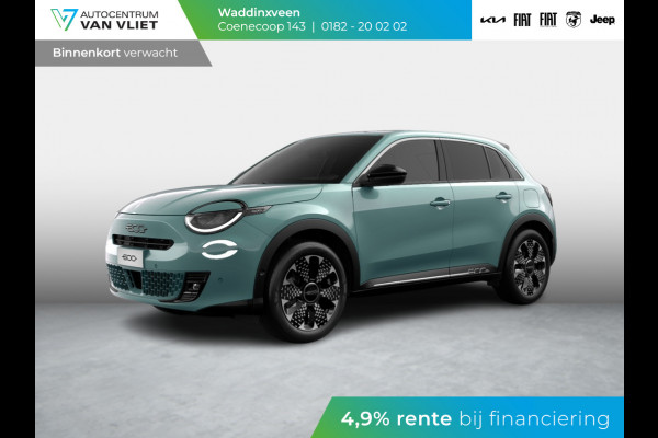 Fiat 600E La Prima 54 kWh | Clima | Adapt. Cruise | Camera | BSM | 18" | Stoelverwarming | Apple Carplay | Elektr. A-Klep