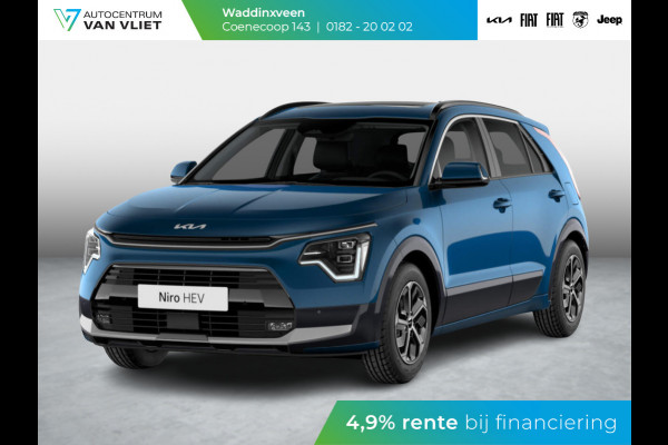Kia Niro 1.6 GDi Hybrid DynamicPlusLine ANWB Private Lease v.a. € 484,- |Snelle Levering | LED | Clima | Navi | Carplay | Stoel&Stuur Verwarming | Schuif-/Kanteldak | Head-up display