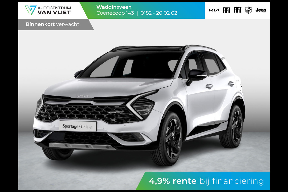 Kia Sportage 1.6 T-GDi Plug-in Hybrid AWD GT-Line | Levering Juni | Clima | Stoel-/stuurverwarming | Schuif-/kanteldak | Carplay | Navi | Adapt. Cruise | 19'' Kia Sportage 1.6 T-GDi Plug-in Hybrid AWD GT-Line | Levering Juni | Clima | Stoel-/stuurverwarming | Schuif-/kanteldak | Carplay | Navi | Adapt. Cruise | 19''