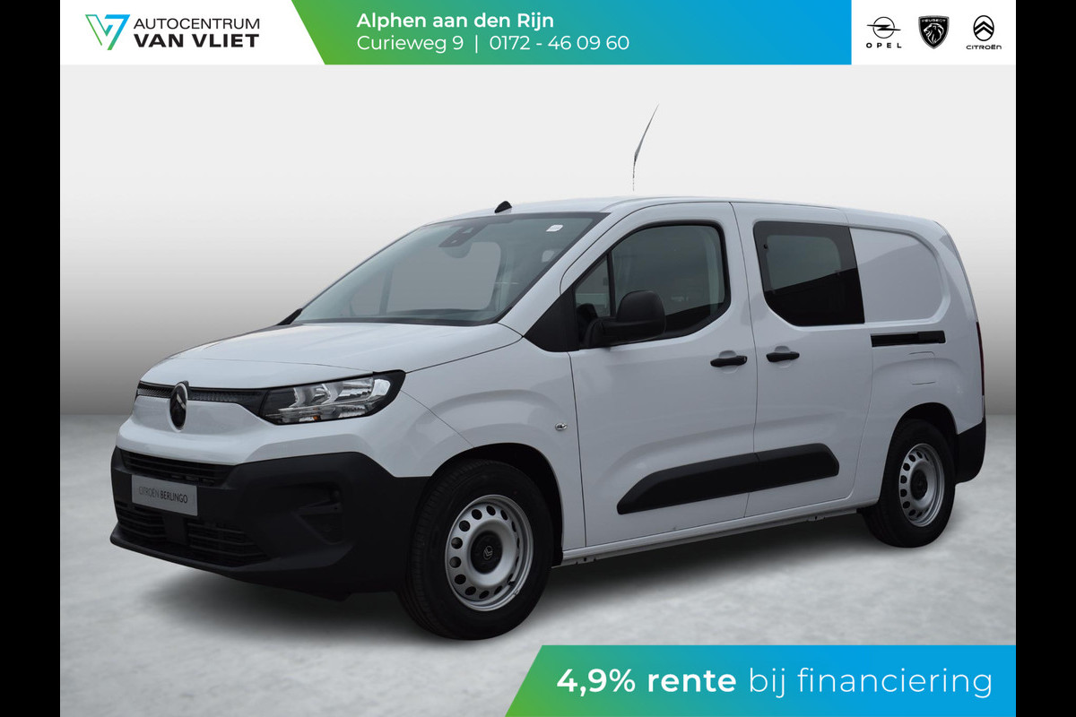 Citroën E-Berlingo 136 Flex Crewcab L2 50 kWh | 5 PERSOONS | GRIJS KENTEKEN | CARPLAY | NAVIGATIE Citroën E-Berlingo 136 Flex Crewcab L2 50 kWh | 5 PERSOONS | GRIJS KENTEKEN | CARPLAY | NAVIGATIE