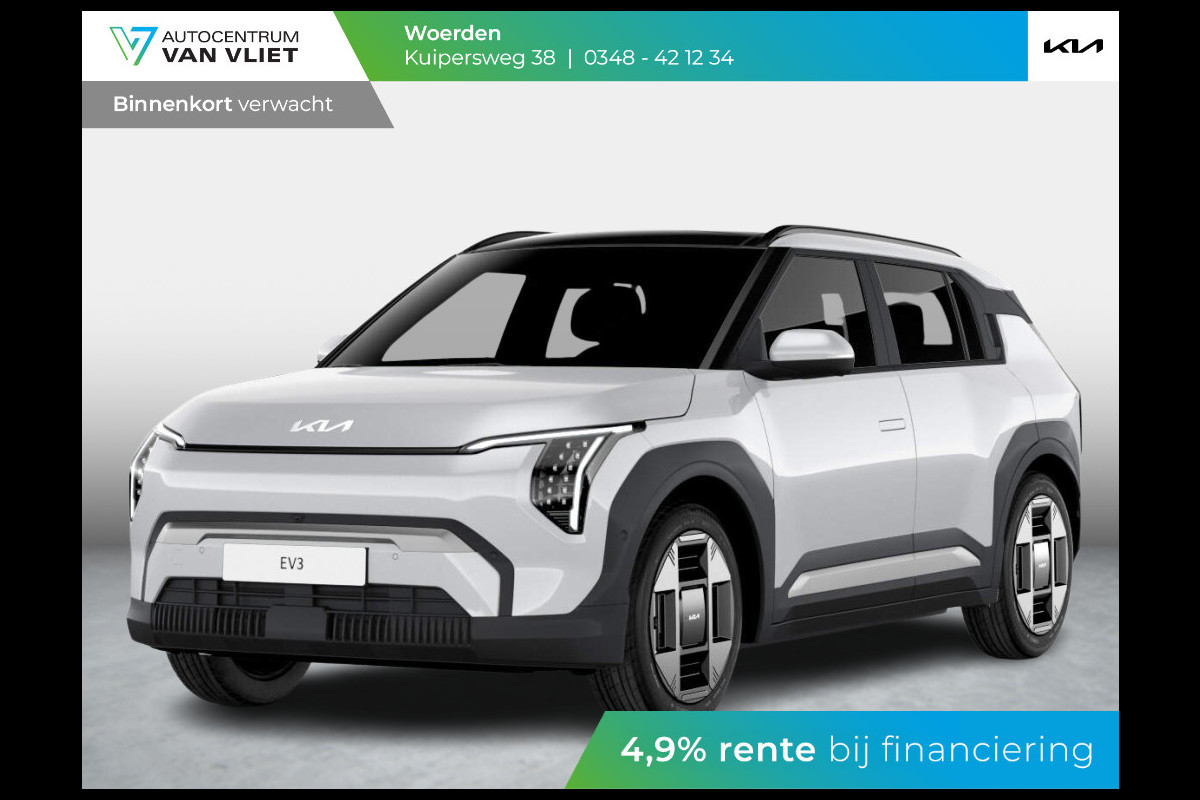 Kia EV3 Plus Advanced 58.3 kWh | Levering Juni | Navi | 19" | Adapt. Cruise | Clima | Schuif/Kanteldak | Stoel&Stuurverw. | Priv Glass | BSM | Harman Kardon | Private Lease € 581,- Actie ! Kia EV3 Plus Advanced 58.3 kWh | Levering Juni | Navi | 19" | Adapt. Cruise | Clima | Schuif/Kanteldak | Stoel&Stuurverw. | Priv Glass | BSM | Harman Kardon | Private Lease € 581,- Actie !