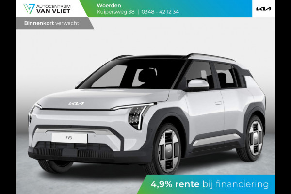 Kia EV3 Plus Advanced 58.3 kWh | Levering Juni | Navi | 19" | Adapt. Cruise | Clima | Schuif/Kanteldak | Stoel&Stuurverw. | Priv Glass | BSM | Harman Kardon | Private Lease € 581,- Actie !
