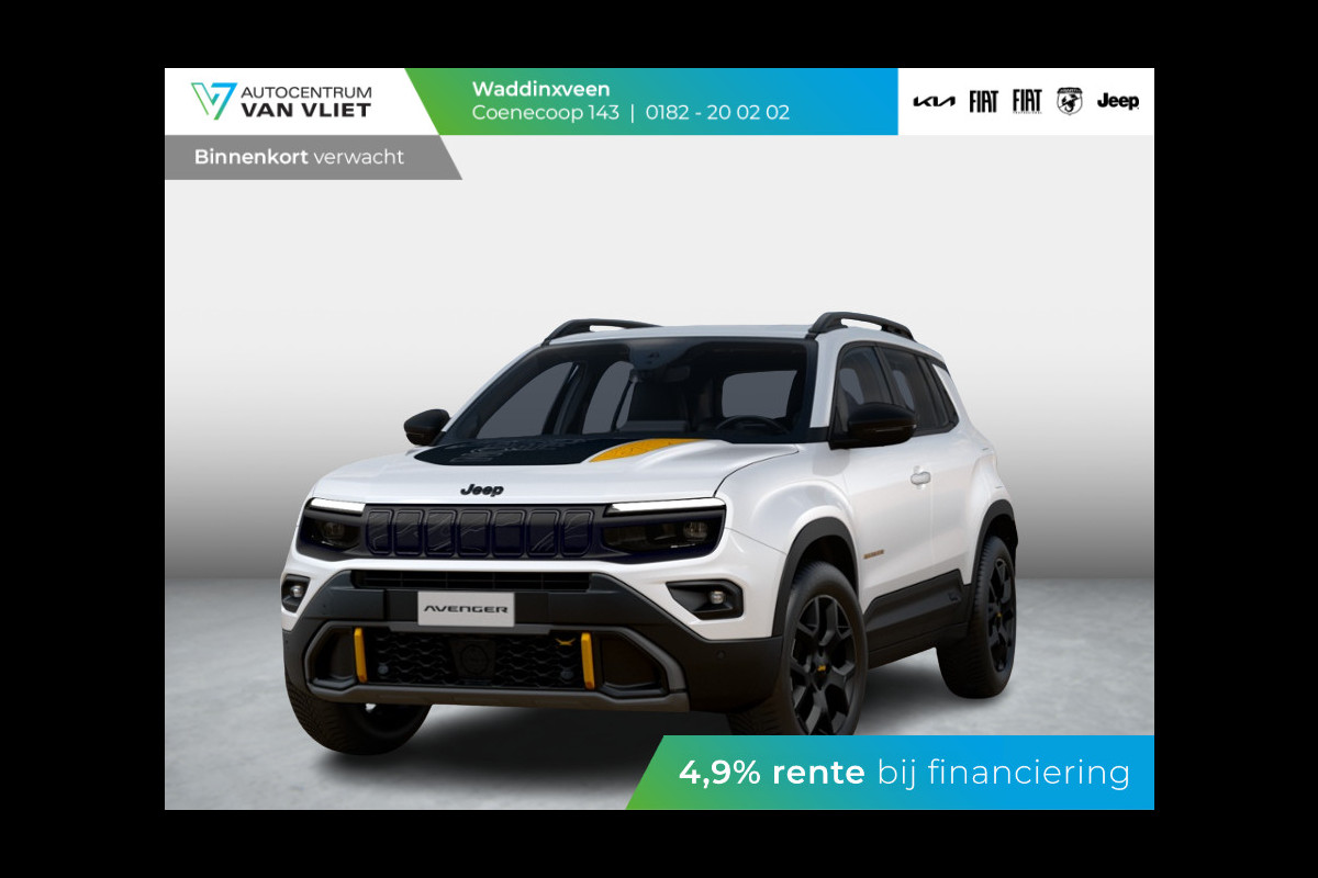 Jeep Avenger 1.2T 4xe The North Face | Clima | Apple Carplay | Adapt. Cruise | Elektr. A-Klep | Keyless | Navi | Stoel&Stuurverwarming Jeep Avenger 1.2T 4xe The North Face | Clima | Apple Carplay | Adapt. Cruise | Elektr. A-Klep | Keyless | Navi | Stoel&Stuurverwarming