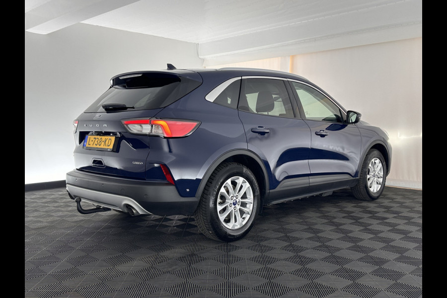 Ford Kuga 2.5 PHEV Titanium X (INCL-BTW) *LEATHER-MICROFIBRE | FULL-LED | DIGI-COCKPIT | ADAPTIVE-CRUISE | BLINDSPOT | PARK-PILOT | CAMERA | NAVI-FULLMAP | HEATED-COMFORT-SEATS | CARPLAY | DAB | LANE-ASSIST | 17"ALU*