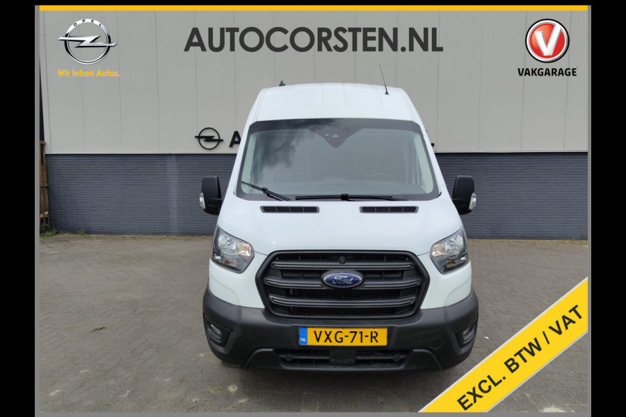 Ford Transit 350 D130pk L4H3 Navi Camera Pdc Apple Carplay Android WiFi-vb Airco Cruise Control Voorruit-Verwarmd 2.0TDCI Regensensor DAB Schuifdeur Betonplex Vloer Wandbetimmering Roll Stability Control Led Spoorwisselassist Euro 6 Zeer Compleet!