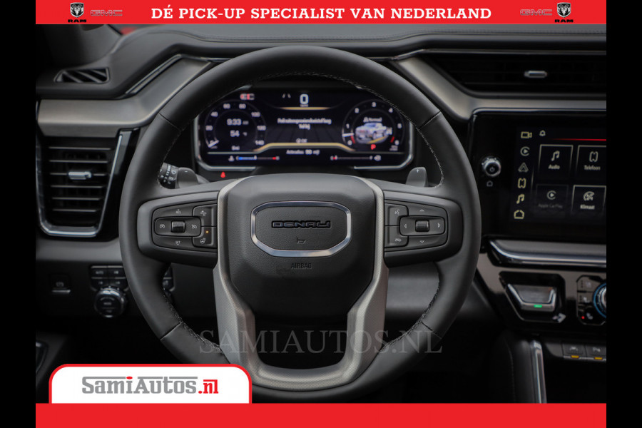 GMC Sierra DENALI 6.2 V8 426PK | Full Option | De Meest Luxe Pick-Up in zijn Klasse | Comfortabele Dubbele Cabine met Royale 5 Zitplaatsen | BPM vrij | Nu Leverbaar uit Voorraad | Voorraad Nr 419189