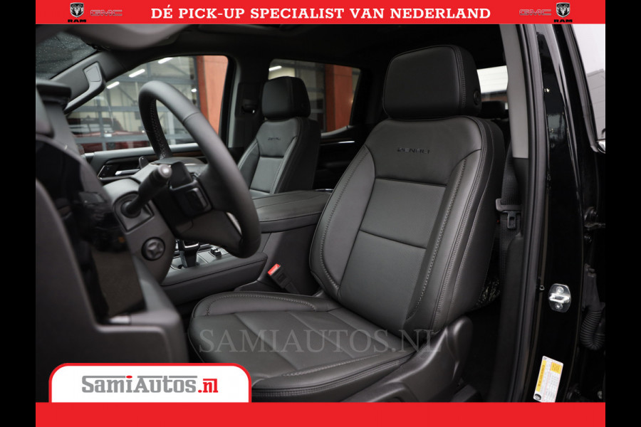 GMC Sierra DENALI 6.2 V8 426PK | Full Option | De Meest Luxe Pick-Up in zijn Klasse | Comfortabele Dubbele Cabine met Royale 5 Zitplaatsen | BPM vrij | Nu Leverbaar uit Voorraad | Voorraad Nr 419189