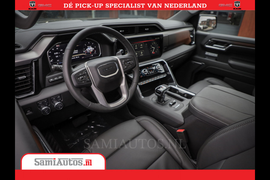 GMC Sierra DENALI 6.2 V8 426PK | Full Option | De Meest Luxe Pick-Up in zijn Klasse | Comfortabele Dubbele Cabine met Royale 5 Zitplaatsen | BPM vrij | Nu Leverbaar uit Voorraad | Voorraad Nr 419189
