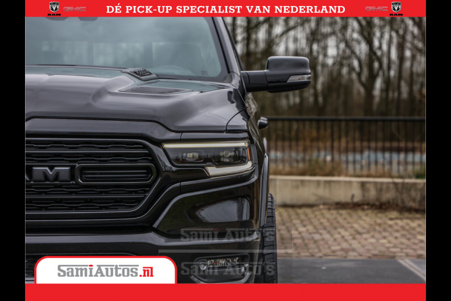 Dodge Ram 1500 LPG | RAMBOX | MWK | VIRTUAL | 5.7 V8 HEMI 402PK | LIMITED NIGHT | HUD ADG | SER LUCHTVERING | MEEST VOLLE UITVOERING | CREW CAB | DUBBELE CABINE | DC | 5 PERSOONS | GRIJSKENTEKEN BEDRIJFS AUTO |