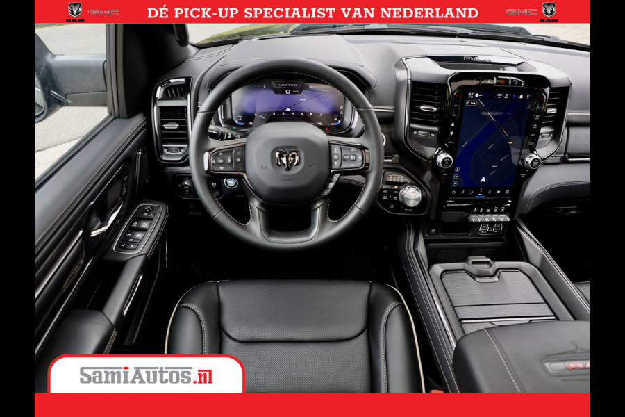Dodge Ram 1500 LPG | RAMBOX | MWK | VIRTUAL | 5.7 V8 HEMI 402PK | LIMITED NIGHT | HUD ADG | SER LUCHTVERING | MEEST VOLLE UITVOERING | CREW CAB | DUBBELE CABINE | DC | 5 PERSOONS | GRIJSKENTEKEN BEDRIJFS AUTO |