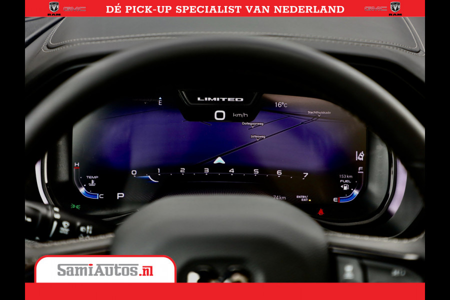 Dodge Ram 1500 LPG | RAMBOX | MWK | VIRTUAL | 5.7 V8 HEMI 402PK | LIMITED NIGHT | HUD ADG | SER LUCHTVERING | MEEST VOLLE UITVOERING | CREW CAB | DUBBELE CABINE | DC | 5 PERSOONS | GRIJSKENTEKEN BEDRIJFS AUTO |
