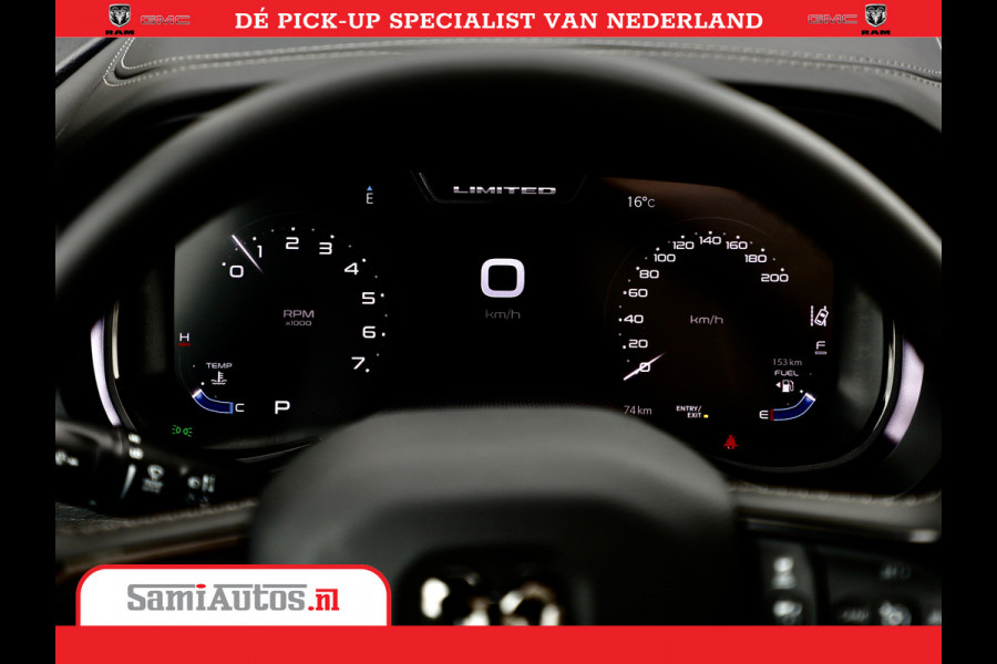 Dodge Ram 1500 LPG | RAMBOX | MWK | VIRTUAL | 5.7 V8 HEMI 402PK | LIMITED NIGHT | HUD ADG | SER LUCHTVERING | MEEST VOLLE UITVOERING | CREW CAB | DUBBELE CABINE | DC | 5 PERSOONS | GRIJSKENTEKEN BEDRIJFS AUTO |