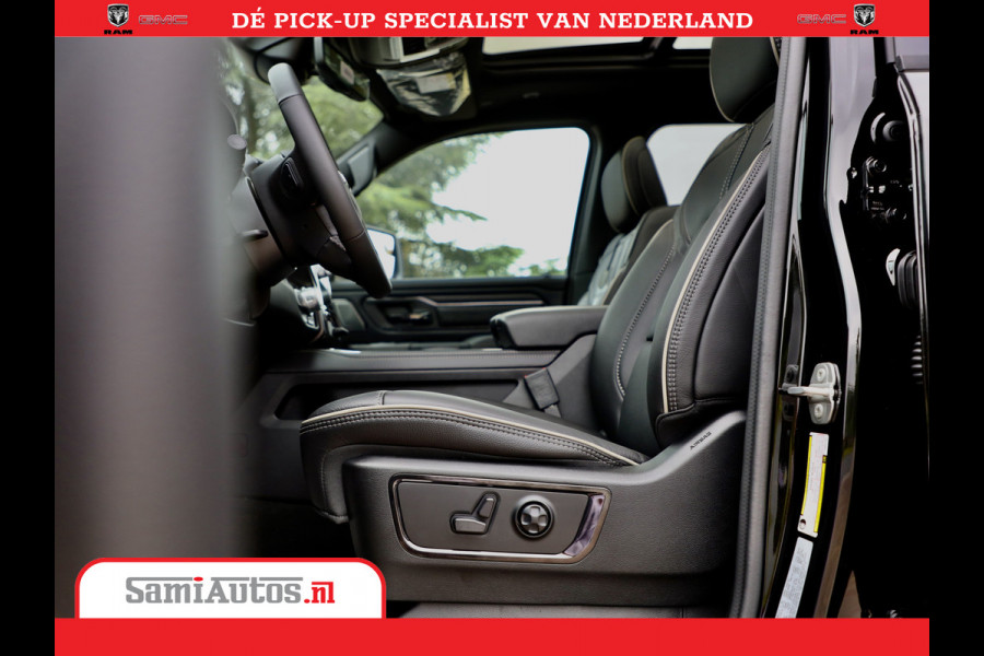 Dodge Ram 1500 LPG | RAMBOX | MWK | VIRTUAL | 5.7 V8 HEMI 402PK | LIMITED NIGHT | HUD ADG | SER LUCHTVERING | MEEST VOLLE UITVOERING | CREW CAB | DUBBELE CABINE | DC | 5 PERSOONS | GRIJSKENTEKEN BEDRIJFS AUTO |
