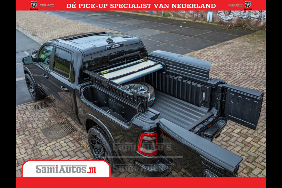 Dodge Ram 1500 LPG | RAMBOX | MWK | VIRTUAL | 5.7 V8 HEMI 402PK | LIMITED NIGHT | HUD ADG | SER LUCHTVERING | MEEST VOLLE UITVOERING | CREW CAB | DUBBELE CABINE | DC | 5 PERSOONS | GRIJSKENTEKEN BEDRIJFS AUTO |