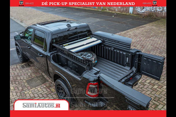 Dodge Ram 1500 LPG | RAMBOX | MWK | VIRTUAL | 5.7 V8 HEMI 402PK | LIMITED NIGHT | HUD ADG | SER LUCHTVERING | MEEST VOLLE UITVOERING | CREW CAB | DUBBELE CABINE | DC | 5 PERSOONS | GRIJSKENTEKEN BEDRIJFS AUTO |
