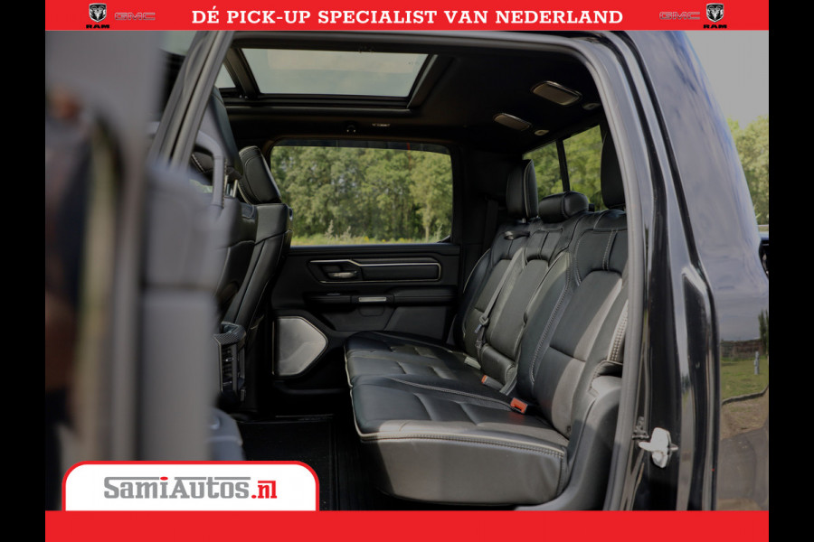 Dodge Ram 1500 LPG | RAMBOX | MWK | VIRTUAL | 5.7 V8 HEMI 402PK | LIMITED NIGHT | HUD ADG | SER LUCHTVERING | MEEST VOLLE UITVOERING | CREW CAB | DUBBELE CABINE | DC | 5 PERSOONS | GRIJSKENTEKEN BEDRIJFS AUTO |