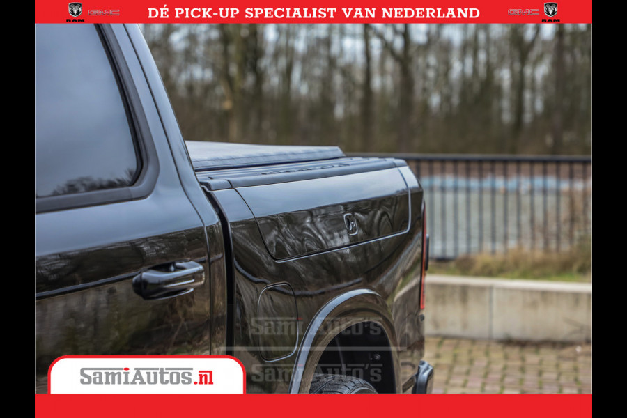 Dodge Ram 1500 LPG | RAMBOX | MWK | VIRTUAL | 5.7 V8 HEMI 402PK | LIMITED NIGHT | HUD ADG | SER LUCHTVERING | MEEST VOLLE UITVOERING | CREW CAB | DUBBELE CABINE | DC | 5 PERSOONS | GRIJSKENTEKEN BEDRIJFS AUTO |