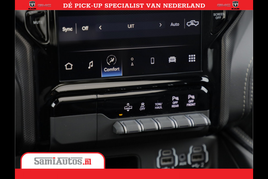Dodge Ram 1500 LPG | RAMBOX | MWK | VIRTUAL | 5.7 V8 HEMI 402PK | LIMITED NIGHT | HUD ADG | SER LUCHTVERING | MEEST VOLLE UITVOERING | CREW CAB | DUBBELE CABINE | DC | 5 PERSOONS | GRIJSKENTEKEN BEDRIJFS AUTO |
