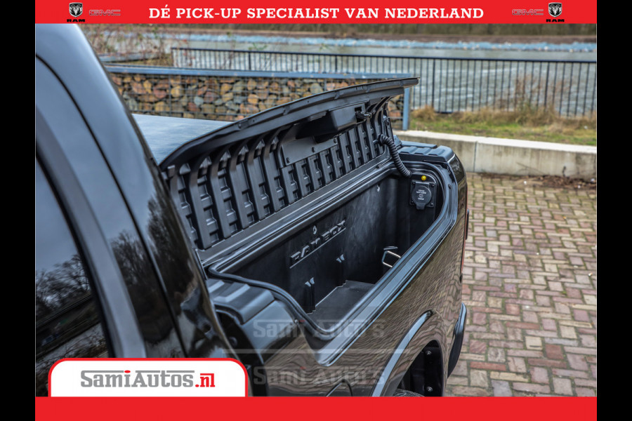 Dodge Ram 1500 LPG | RAMBOX | MWK | VIRTUAL | 5.7 V8 HEMI 402PK | LIMITED NIGHT | HUD ADG | SER LUCHTVERING | MEEST VOLLE UITVOERING | CREW CAB | DUBBELE CABINE | DC | 5 PERSOONS | GRIJSKENTEKEN BEDRIJFS AUTO |
