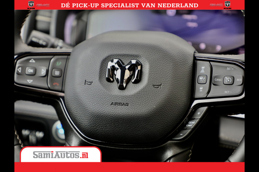 Dodge Ram 1500 LPG | RAMBOX | MWK | VIRTUAL | 5.7 V8 HEMI 402PK | LIMITED NIGHT | HUD ADG | SER LUCHTVERING | MEEST VOLLE UITVOERING | CREW CAB | DUBBELE CABINE | DC | 5 PERSOONS | GRIJSKENTEKEN BEDRIJFS AUTO |
