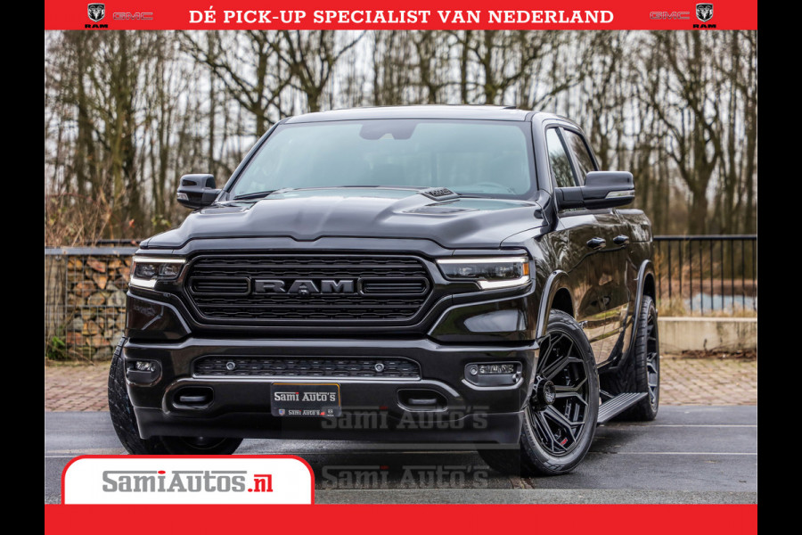 Dodge Ram 1500 LPG | RAMBOX | MWK | VIRTUAL | 5.7 V8 HEMI 402PK | LIMITED NIGHT | HUD ADG | SER LUCHTVERING | MEEST VOLLE UITVOERING | CREW CAB | DUBBELE CABINE | DC | 5 PERSOONS | GRIJSKENTEKEN BEDRIJFS AUTO |