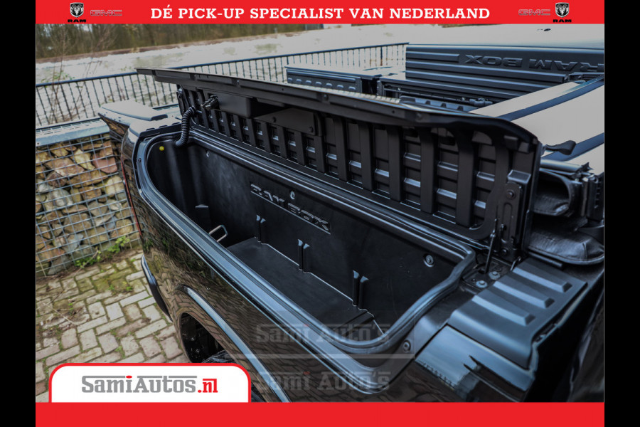 Dodge Ram 1500 LPG | RAMBOX | MWK | VIRTUAL | 5.7 V8 HEMI 402PK | LIMITED NIGHT | HUD ADG | SER LUCHTVERING | MEEST VOLLE UITVOERING | CREW CAB | DUBBELE CABINE | DC | 5 PERSOONS | GRIJSKENTEKEN BEDRIJFS AUTO |