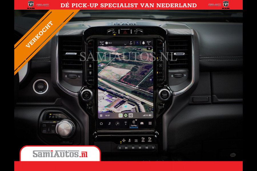 Dodge Ram 1500 LARAMIE NIGHT | NIEUW! BMP VRIJ | PANORAMA | LPG | HUD | VIRTUAL | LUCHTVERING | 360CAM | DODE HOEK | 5.7 V8 HEMI 402PK 4x4 | CREWCAB 5 PERSOONS | GRIJSKENTEKEN | VOORRAAD NR 2147 - 4802