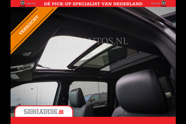 Dodge Ram 1500 LARAMIE NIGHT | NIEUW! BMP VRIJ | PANORAMA | LPG | HUD | VIRTUAL | LUCHTVERING | 360CAM | DODE HOEK | 5.7 V8 HEMI 402PK 4x4 | CREWCAB 5 PERSOONS | GRIJSKENTEKEN | VOORRAAD NR 2147 - 4802