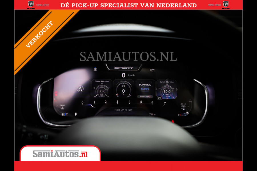 Dodge Ram 1500 LARAMIE NIGHT | NIEUW! BMP VRIJ | PANORAMA | LPG | HUD | VIRTUAL | LUCHTVERING | 360CAM | DODE HOEK | 5.7 V8 HEMI 402PK 4x4 | CREWCAB 5 PERSOONS | GRIJSKENTEKEN | VOORRAAD NR 2147 - 4802