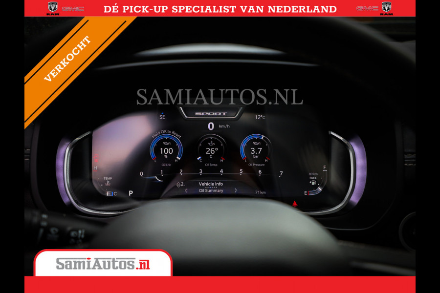 Dodge Ram 1500 LARAMIE NIGHT | NIEUW! BMP VRIJ | PANORAMA | LPG | HUD | VIRTUAL | LUCHTVERING | 360CAM | DODE HOEK | 5.7 V8 HEMI 402PK 4x4 | CREWCAB 5 PERSOONS | GRIJSKENTEKEN | VOORRAAD NR 2147 - 4802