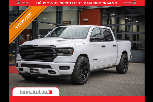 Dodge Ram 1500 LARAMIE NIGHT | NIEUW! BMP VRIJ | PANORAMA | LPG | HUD | VIRTUAL | LUCHTVERING | 360CAM | DODE HOEK | 5.7 V8 HEMI 402PK 4x4 | CREWCAB 5 PERSOONS | GRIJSKENTEKEN | VOORRAAD NR 2147 - 4802