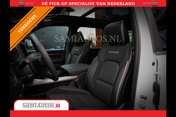 Dodge Ram 1500 LARAMIE NIGHT | NIEUW! BMP VRIJ | PANORAMA | LPG | HUD | VIRTUAL | LUCHTVERING | 360CAM | DODE HOEK | 5.7 V8 HEMI 402PK 4x4 | CREWCAB 5 PERSOONS | GRIJSKENTEKEN | VOORRAAD NR 2147 - 4802