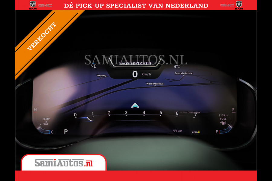 Dodge Ram 1500 LARAMIE NIGHT | NIEUW! BMP VRIJ | PANORAMA | LPG | HUD | VIRTUAL | LUCHTVERING | 360CAM | DODE HOEK | 5.7 V8 HEMI 402PK 4x4 | CREWCAB 5 PERSOONS | GRIJSKENTEKEN | VOORRAAD NR 2147 - 4802