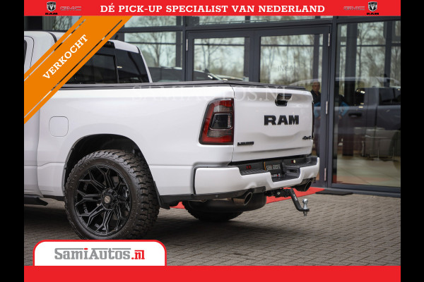 Dodge Ram 1500 LARAMIE NIGHT | NIEUW! BMP VRIJ | PANORAMA | LPG | HUD | VIRTUAL | LUCHTVERING | 360CAM | DODE HOEK | 5.7 V8 HEMI 402PK 4x4 | CREWCAB 5 PERSOONS | GRIJSKENTEKEN | VOORRAAD NR 2147 - 4802