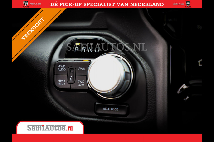 Dodge Ram 1500 LARAMIE NIGHT | NIEUW! BMP VRIJ | PANORAMA | LPG | HUD | VIRTUAL | LUCHTVERING | 360CAM | DODE HOEK | 5.7 V8 HEMI 402PK 4x4 | CREWCAB 5 PERSOONS | GRIJSKENTEKEN | VOORRAAD NR 2147 - 4802