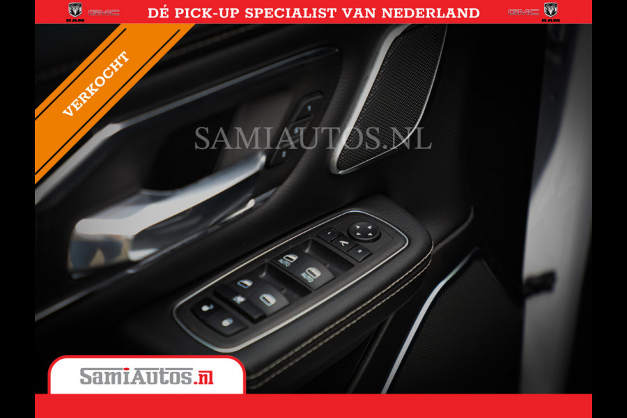 Dodge Ram 1500 LARAMIE NIGHT | NIEUW! BMP VRIJ | PANORAMA | LPG | HUD | VIRTUAL | LUCHTVERING | 360CAM | DODE HOEK | 5.7 V8 HEMI 402PK 4x4 | CREWCAB 5 PERSOONS | GRIJSKENTEKEN | VOORRAAD NR 2147 - 4802