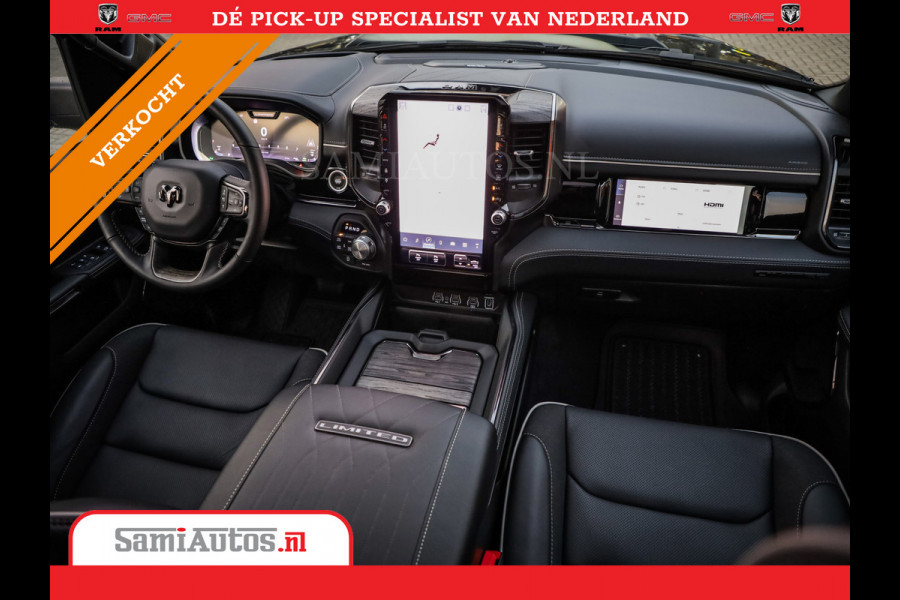 Dodge Ram 1500 LIMITED NIGHT H.O 540PK 706 Nm | XB9 | MASSAGE | BOM VOL | PW7 WHITE | CREW CAB | DUBBELE CABINE | GRIJSKENTEKEN | DE MEEST LUXUEUZE en BEGEERDE Pick-up VOORRAAD NR 2305 - 8549