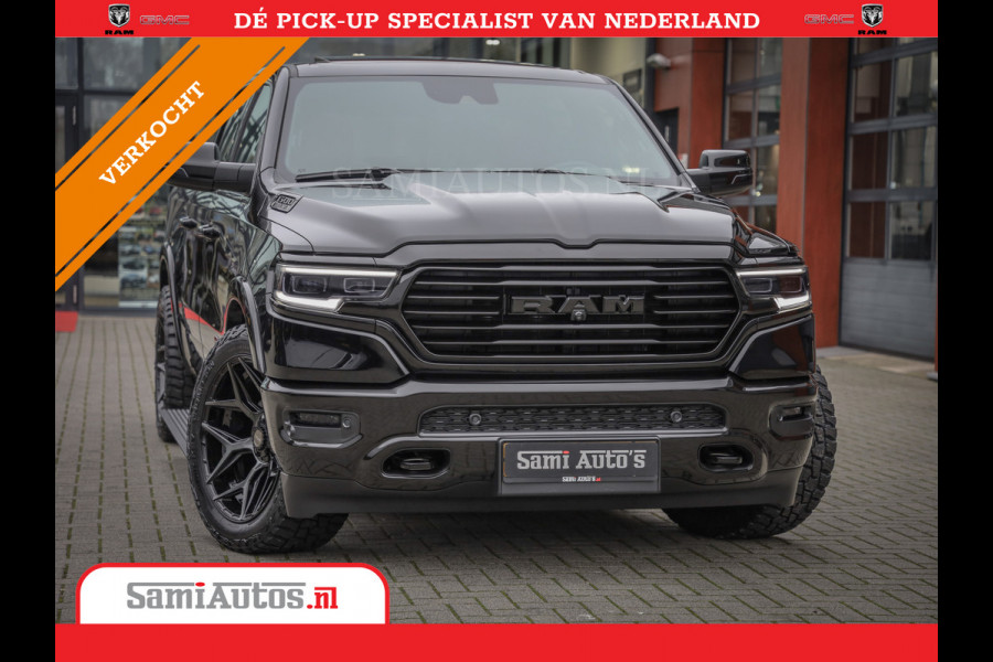 Dodge Ram 1500 LONGHORN BLACK OPS | HUD & VIRTUAL | PRIJS MET LPG + HEAD UP ADG + DEKSEL + PANORAMADAK GWJ + LUCHTVERING SER + BOM VOL | L CREW CAB | DUBBELE CABINE | 5,7L V8 HEMI 402 PK 4X4 | 5 PERSOONS | GRIJSKENTEKEN | VOORRAAD NR 2202 - 9563