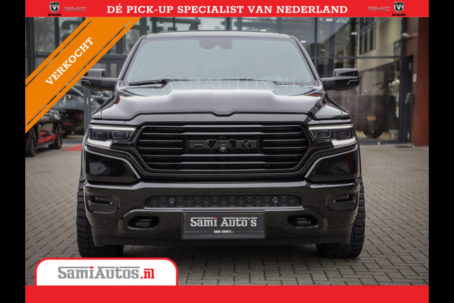 Dodge Ram 1500 LONGHORN BLACK OPS | HUD & VIRTUAL | PRIJS MET LPG + HEAD UP ADG + DEKSEL + PANORAMADAK GWJ + LUCHTVERING SER + BOM VOL | L CREW CAB | DUBBELE CABINE | 5,7L V8 HEMI 402 PK 4X4 | 5 PERSOONS | GRIJSKENTEKEN | VOORRAAD NR 2202 - 9563
