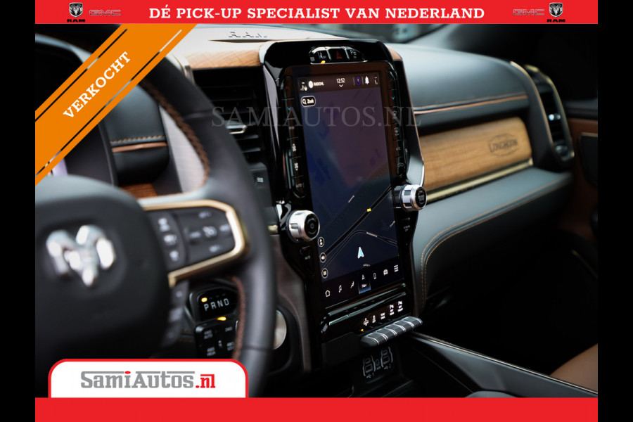 Dodge Ram 1500 LONGHORN BLACK OPS | HUD & VIRTUAL | PRIJS MET LPG + HEAD UP ADG + DEKSEL + PANORAMADAK GWJ + LUCHTVERING SER + BOM VOL | L CREW CAB | DUBBELE CABINE | 5,7L V8 HEMI 402 PK 4X4 | 5 PERSOONS | GRIJSKENTEKEN | VOORRAAD NR 2202 - 9563