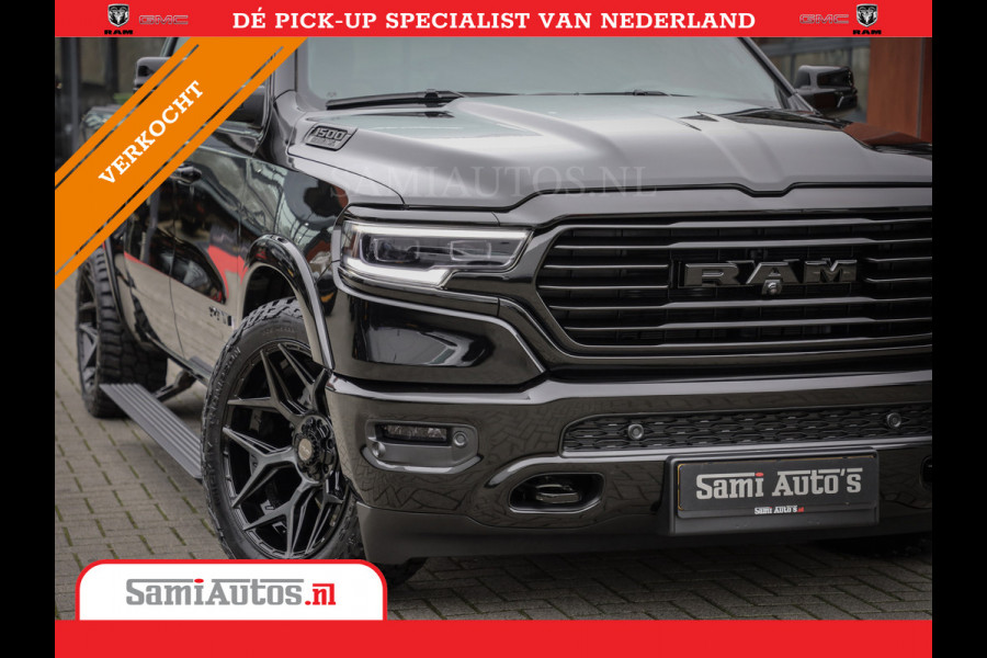 Dodge Ram 1500 LONGHORN BLACK OPS | HUD & VIRTUAL | PRIJS MET LPG + HEAD UP ADG + DEKSEL + PANORAMADAK GWJ + LUCHTVERING SER + BOM VOL | L CREW CAB | DUBBELE CABINE | 5,7L V8 HEMI 402 PK 4X4 | 5 PERSOONS | GRIJSKENTEKEN | VOORRAAD NR 2202 - 9563
