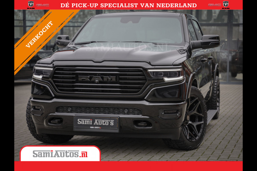 Dodge Ram 1500 LONGHORN BLACK OPS | HUD & VIRTUAL | PRIJS MET LPG + HEAD UP ADG + DEKSEL + PANORAMADAK GWJ + LUCHTVERING SER + BOM VOL | L CREW CAB | DUBBELE CABINE | 5,7L V8 HEMI 402 PK 4X4 | 5 PERSOONS | GRIJSKENTEKEN | VOORRAAD NR 2202 - 9563