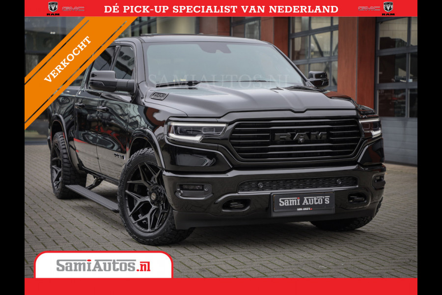 Dodge Ram 1500 LONGHORN BLACK OPS | HUD & VIRTUAL | PRIJS MET LPG + HEAD UP ADG + DEKSEL + PANORAMADAK GWJ + LUCHTVERING SER + BOM VOL | L CREW CAB | DUBBELE CABINE | 5,7L V8 HEMI 402 PK 4X4 | 5 PERSOONS | GRIJSKENTEKEN | VOORRAAD NR 2202 - 9563