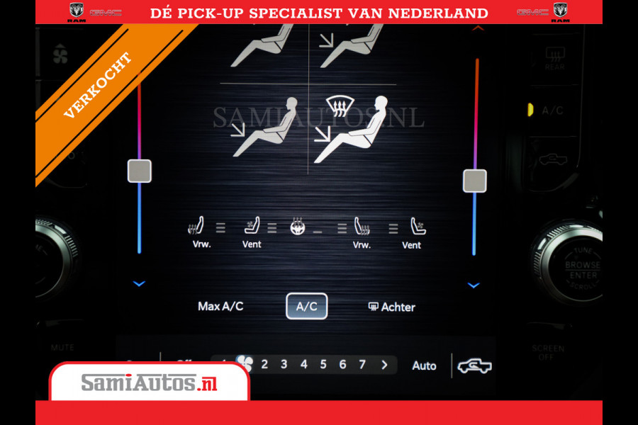 Dodge Ram 1500 LONGHORN BLACK OPS | HUD & VIRTUAL | PRIJS MET LPG + HEAD UP ADG + DEKSEL + PANORAMADAK GWJ + LUCHTVERING SER + BOM VOL | L CREW CAB | DUBBELE CABINE | 5,7L V8 HEMI 402 PK 4X4 | 5 PERSOONS | GRIJSKENTEKEN | VOORRAAD NR 2202 - 9563