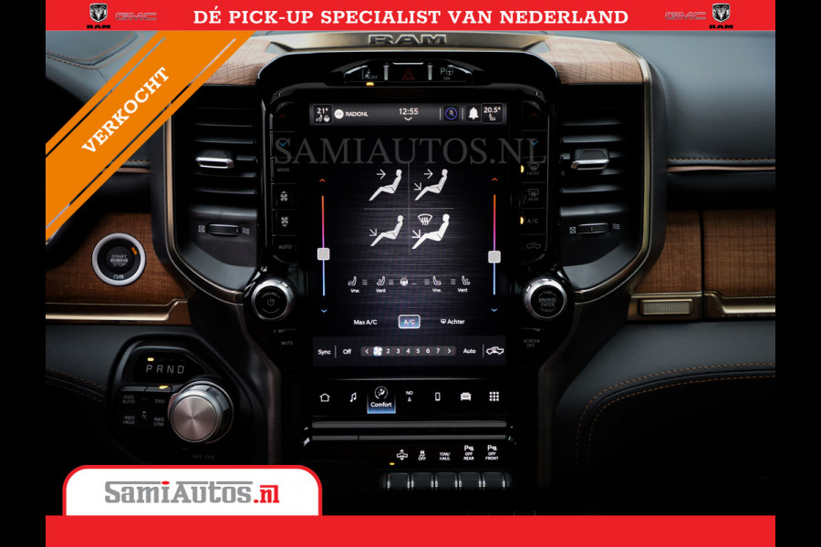 Dodge Ram 1500 LONGHORN BLACK OPS | HUD & VIRTUAL | PRIJS MET LPG + HEAD UP ADG + DEKSEL + PANORAMADAK GWJ + LUCHTVERING SER + BOM VOL | L CREW CAB | DUBBELE CABINE | 5,7L V8 HEMI 402 PK 4X4 | 5 PERSOONS | GRIJSKENTEKEN | VOORRAAD NR 2202 - 9563