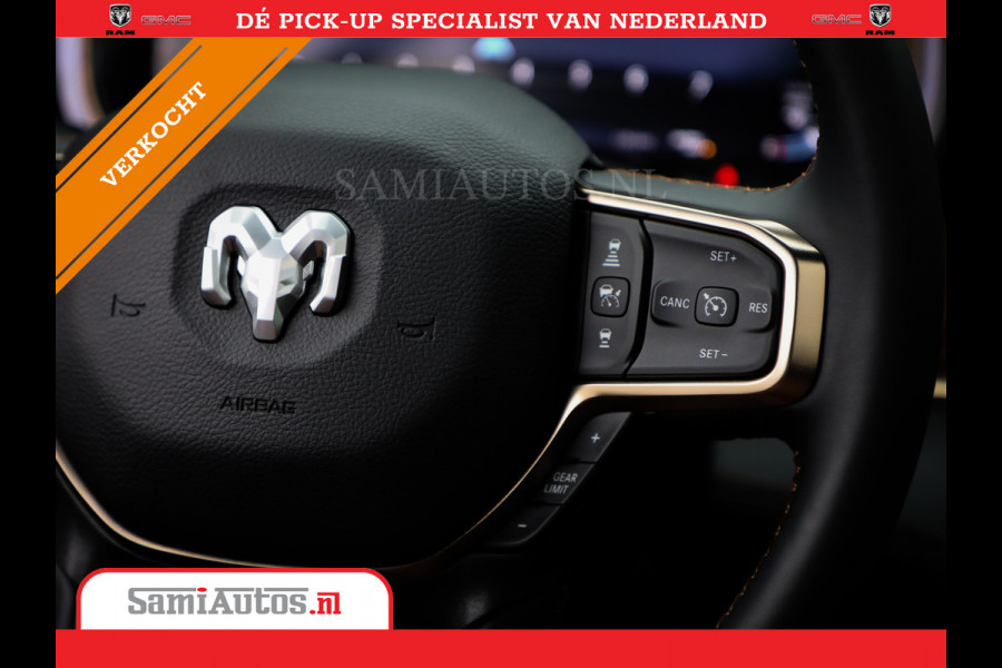 Dodge Ram 1500 LONGHORN BLACK OPS | HUD & VIRTUAL | PRIJS MET LPG + HEAD UP ADG + DEKSEL + PANORAMADAK GWJ + LUCHTVERING SER + BOM VOL | L CREW CAB | DUBBELE CABINE | 5,7L V8 HEMI 402 PK 4X4 | 5 PERSOONS | GRIJSKENTEKEN | VOORRAAD NR 2202 - 9563