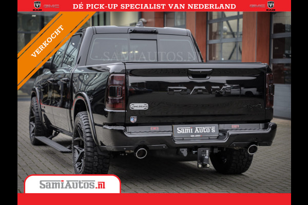 Dodge Ram 1500 LONGHORN BLACK OPS | HUD & VIRTUAL | PRIJS MET LPG + HEAD UP ADG + DEKSEL + PANORAMADAK GWJ + LUCHTVERING SER + BOM VOL | L CREW CAB | DUBBELE CABINE | 5,7L V8 HEMI 402 PK 4X4 | 5 PERSOONS | GRIJSKENTEKEN | VOORRAAD NR 2202 - 9563