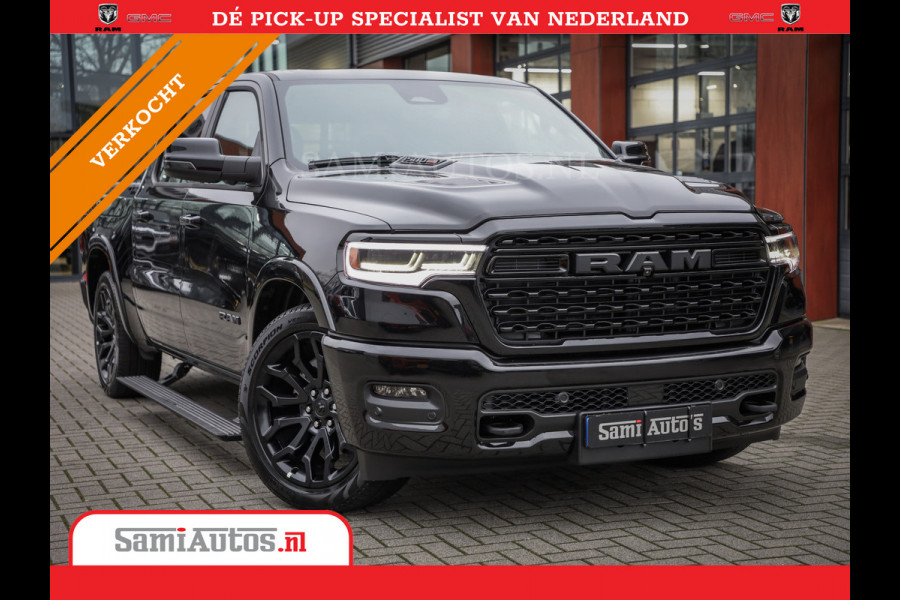 Dodge Ram 1500 LIMITED NIGHT H.O 540PK 706 Nm 2025 | XB9 | MASSAGE | BOM VOL | CREW CAB | DUBBELE CABINE | GRIJSKENTEKEN | DE MEEST LUXUEUZE en BEGEERDE Pick-up VOORRAAD NR 2330 - 7407